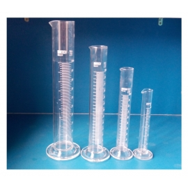 Accurate Glass Measuring cylinders for laboratory liquids.
