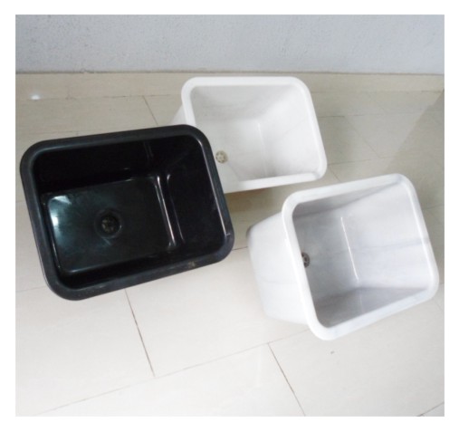 Rectangle Laboratory sink available in black and white.
